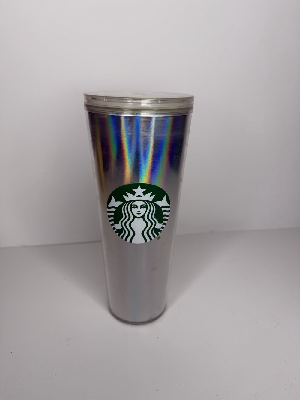 Starbucks Holiday 2025 Iridescent Tumbler Plastic Holographic Rainbow 24 oz